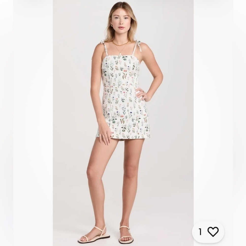 Alice + Olivia Jensen Floral Denim Spaghetti Strap Mini Dress Sz 4 - Picture 16 of 16